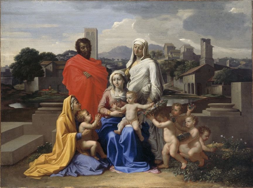 Heliga familjen av Nicolas Poussin