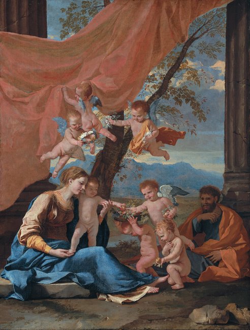 Le Repos pendant la fuite en Égypte  av Nicolas Poussin