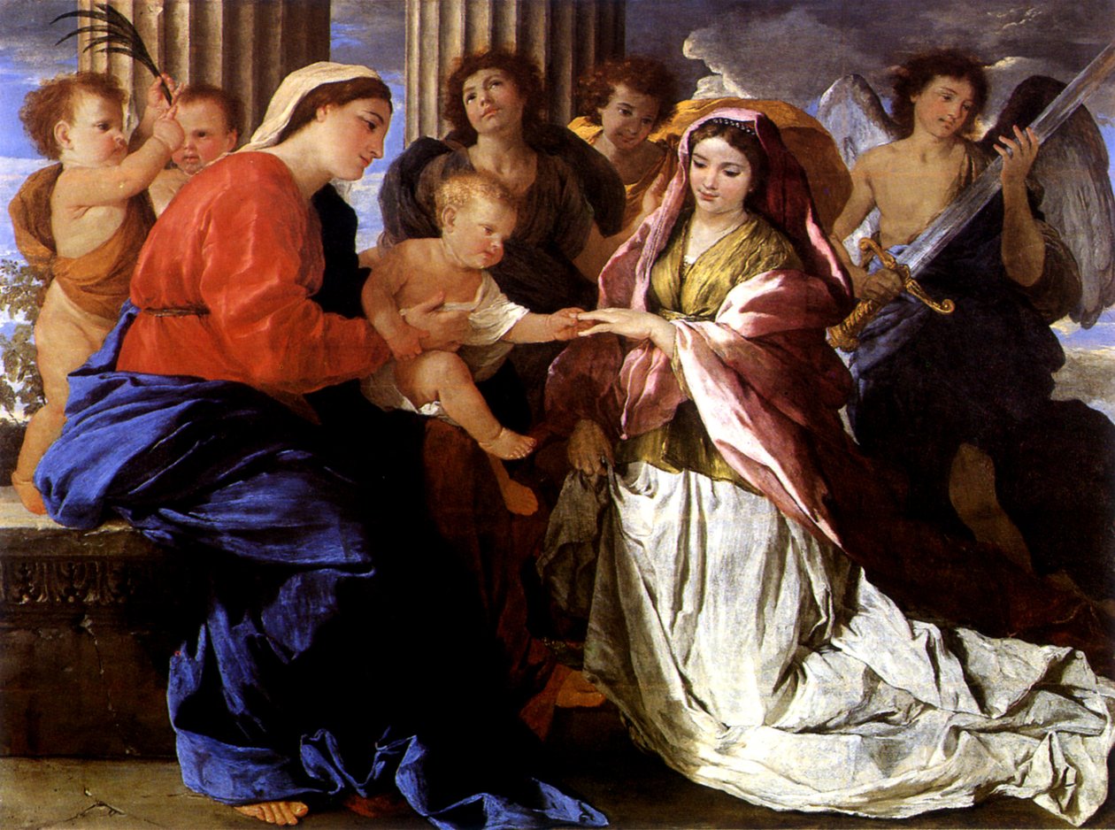 Mariage mystique de sainte Catherine av Nicolas Poussin