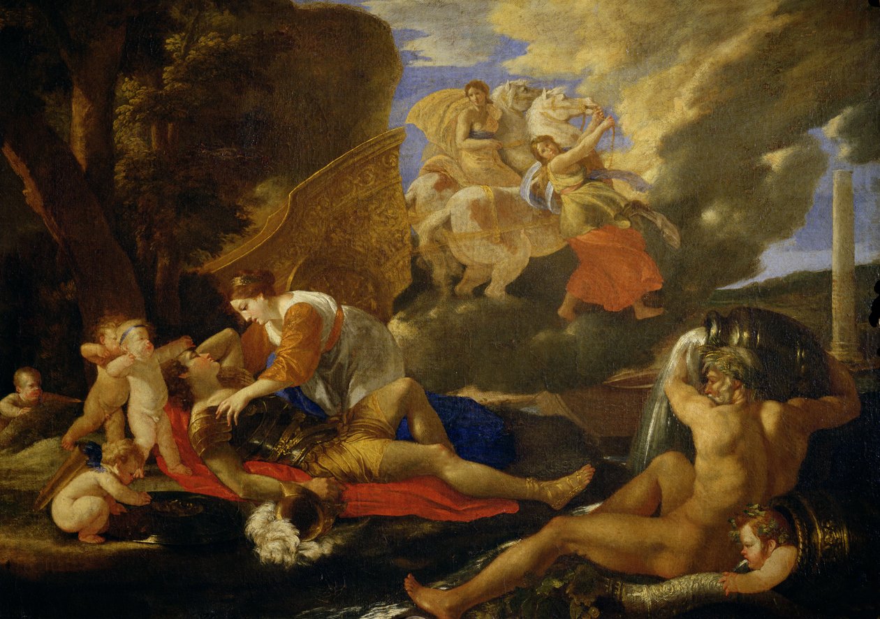 Rinaldo och Armida av Nicolas Poussin