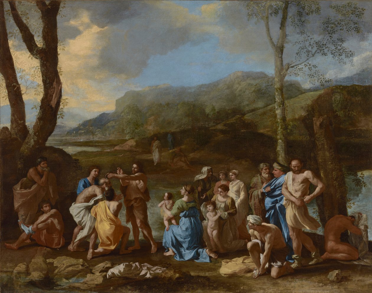 Sankt Johannes döper i Jordanfloden, ca 1630 av Nicolas Poussin