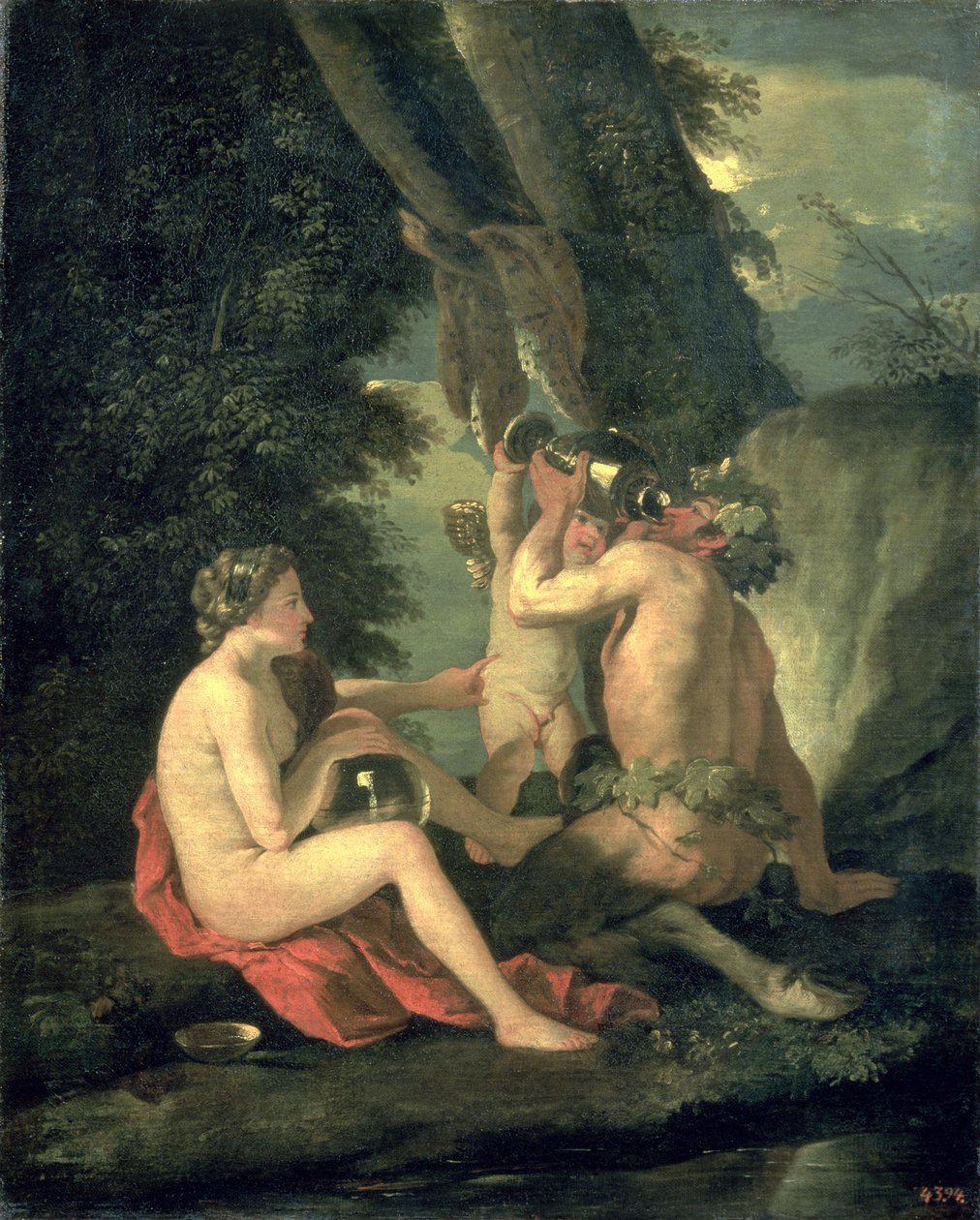 Satyr och nymf, 1630 av Nicolas Poussin