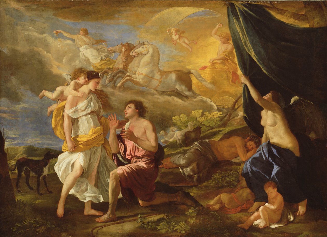 Selene och Endymion, ca 1630 av Nicolas Poussin