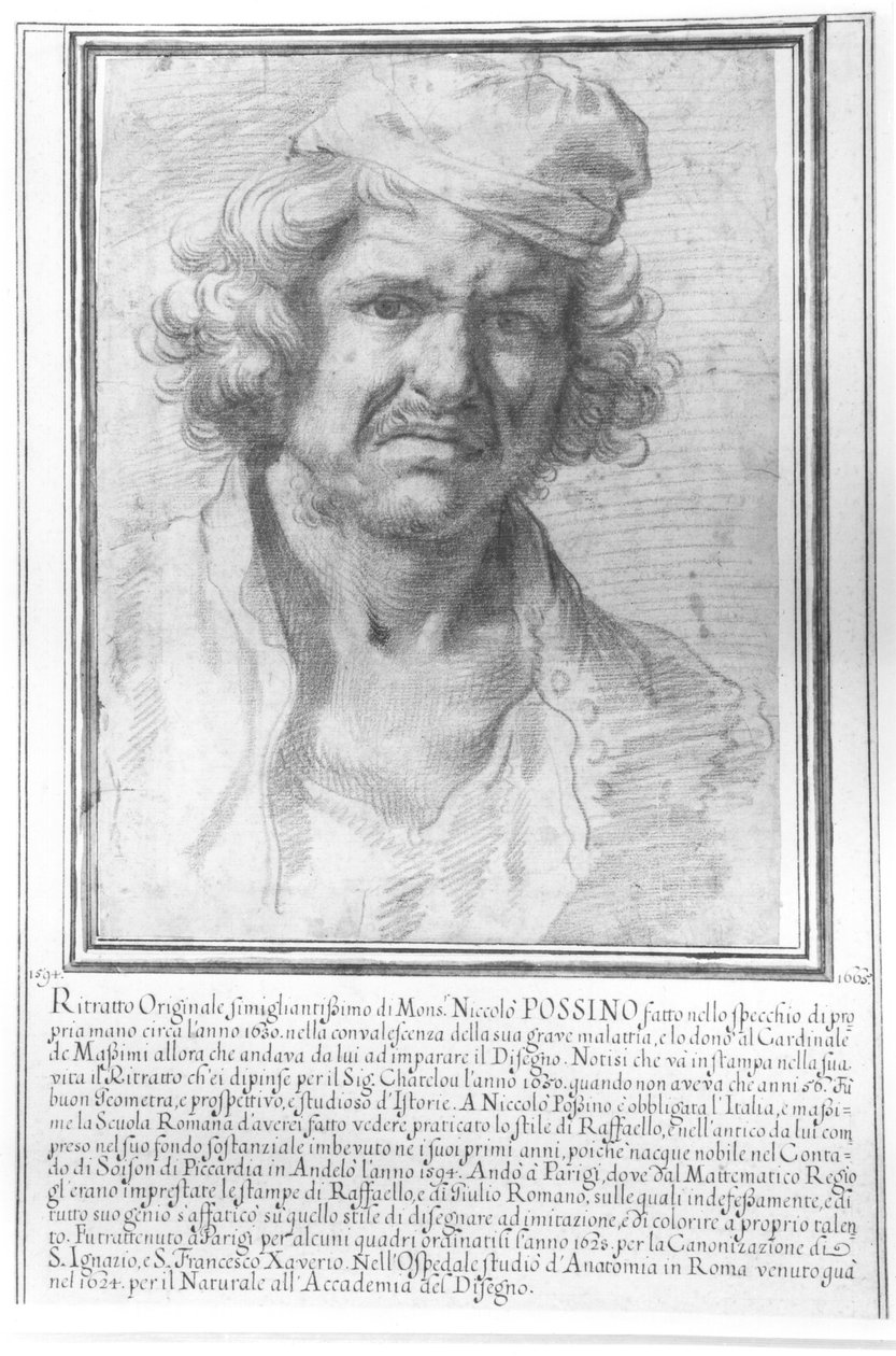 Selvportræt ruskind av Nicolas Poussin