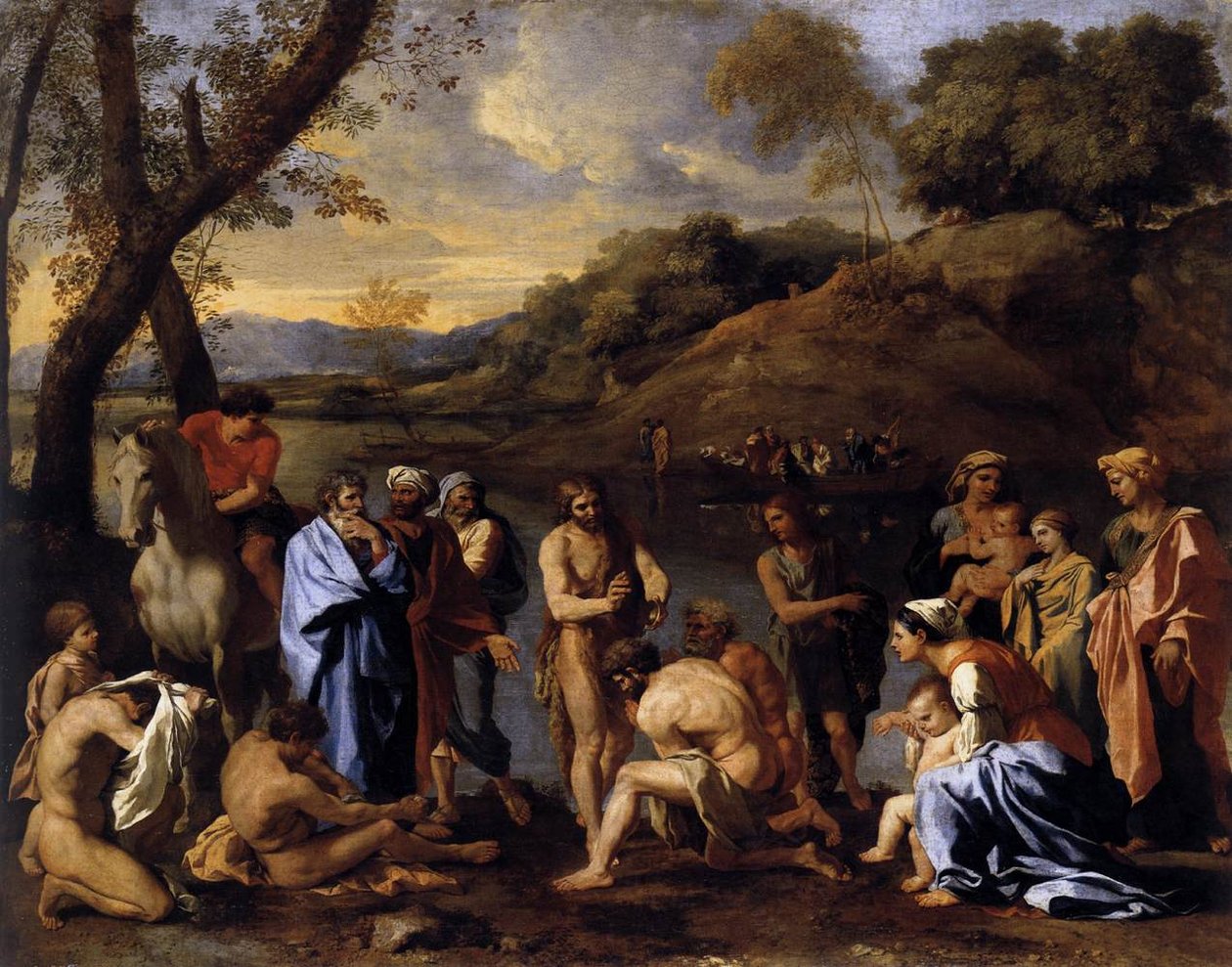 St John the Baptist Baptizes the People av Nicolas Poussin