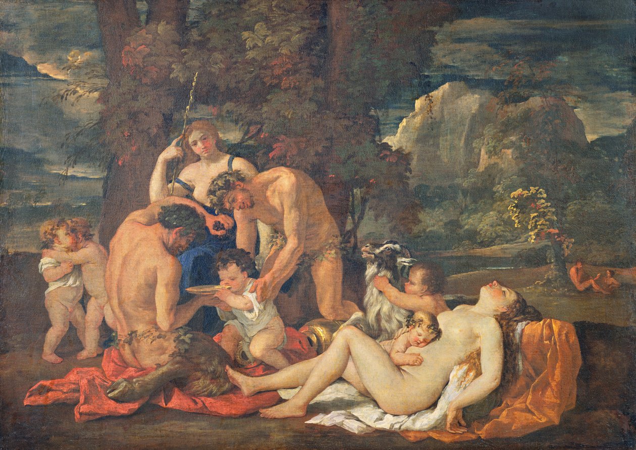 The Infancy of Bacchus, or The Little Bacchanal, c.1624-25 av Nicolas Poussin