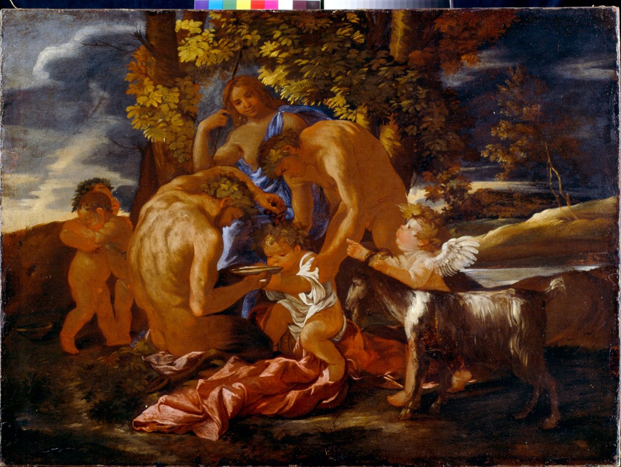 The Nurture of Bacchus av Nicolas Poussin