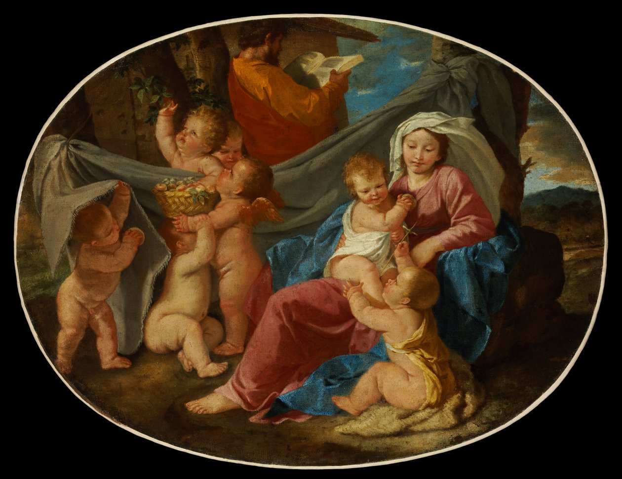 The Rest on the Flight into Egypt av Nicolas Poussin