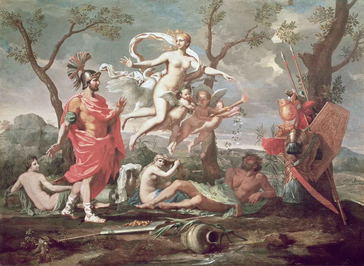 Venus beväpnar Aeneas, 1639 av Nicolas Poussin