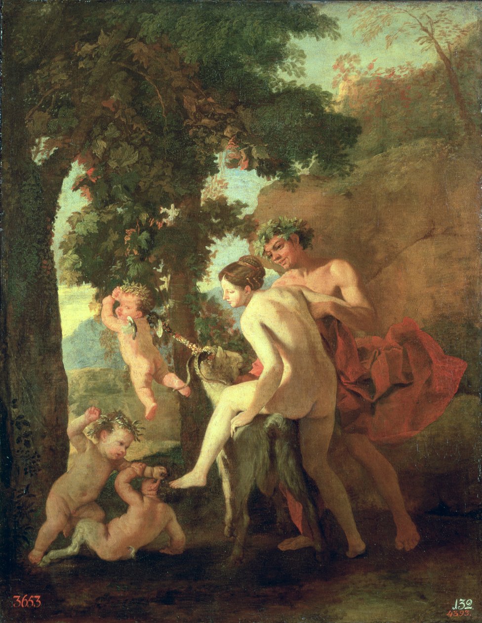 Venus, Faun och Putti, tidigt 1630-tal av Nicolas Poussin