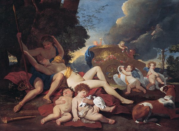 Venus and Adonis av Nicolas Poussin