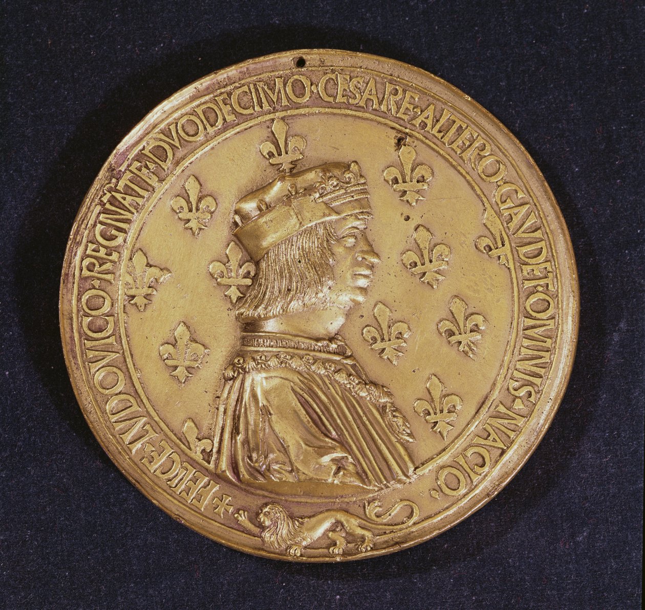 Medalj föreställande Ludvig XII 1462-1515 1498-1515 brons av Nicolas and Saint Priest, Jehan de Le Clerc