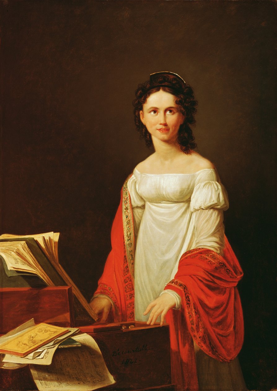 Porträtt av sångerskan Anna Borunova, 1821 av Nicolas de Courteille