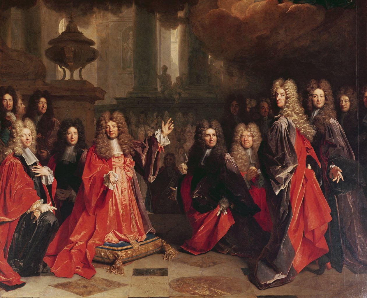 Ex-Voto, detalj av rådmannen, 1696 av Nicolas de Largillière