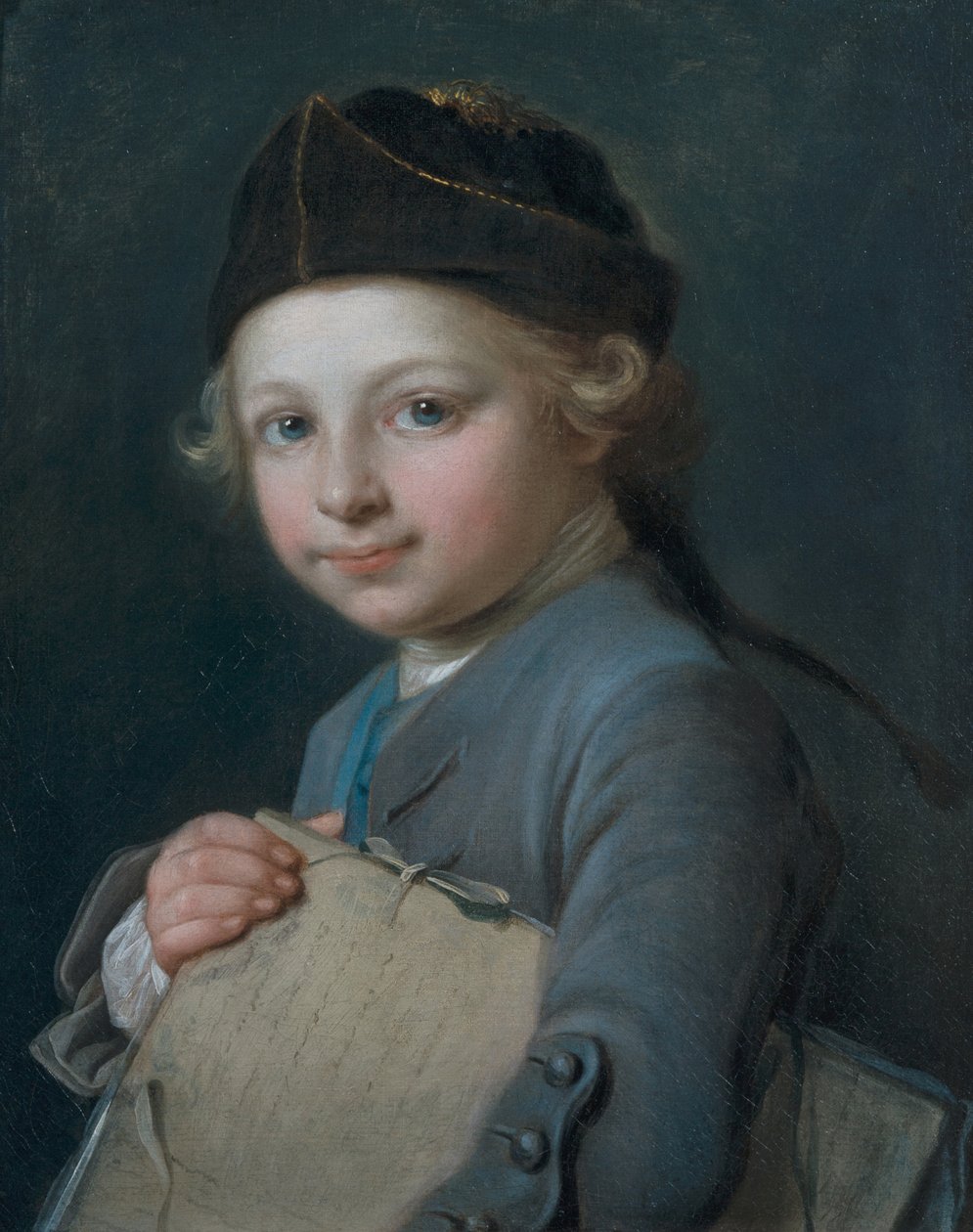 Porträtt av en ung pojke med en portfölj av Nicolas Bernard Lepicie