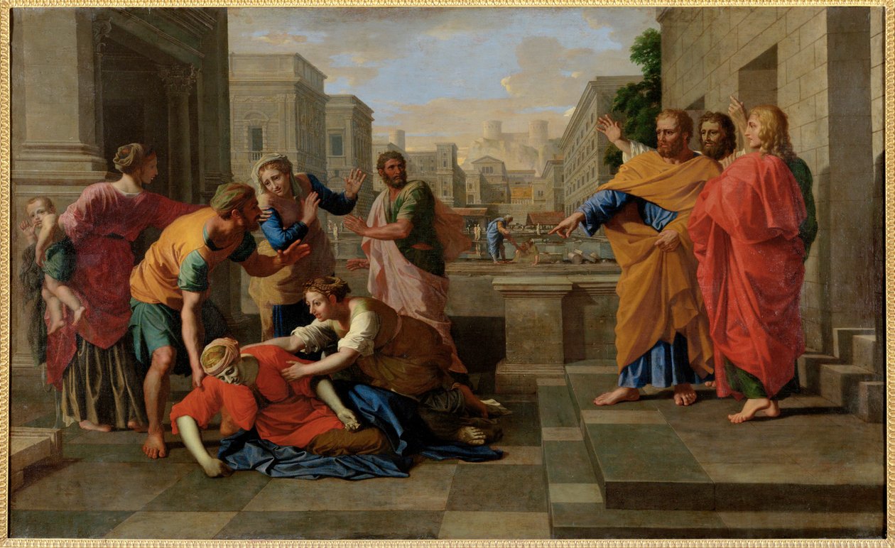 La mort de Saphire - Saphires död ... av Nicolas (attr.to) Poussin