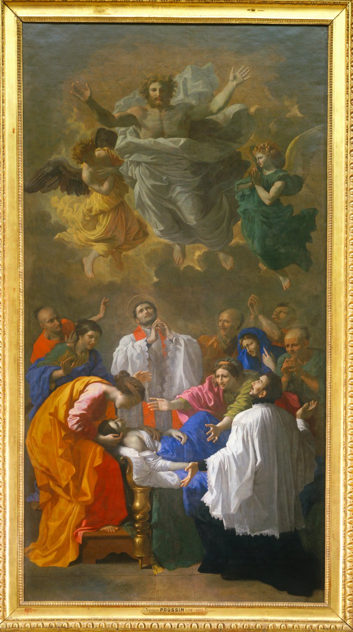 Saint Francois-Xavier kallar tillbaka till livet dottern till en invånare i Cangoxima i Japan - Saint Francis-Xavier återupplivar en invånare i Cangoxima i Japan ... av Nicolas (attr.to) Poussin