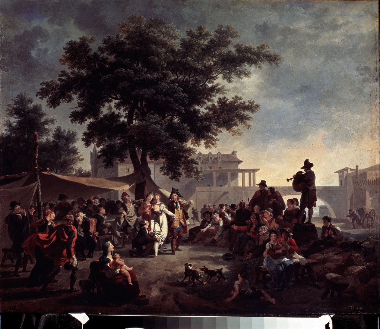 Rustikt lantbröllop. Målning av Nicolas Antoine Taunay (1755-1830). Olja på trä, 41 x 56 cm. Fransk 1700-talskonst. Pushkin Museum of Fine Arts, Moskva. av Nicolas Antoine Taunay