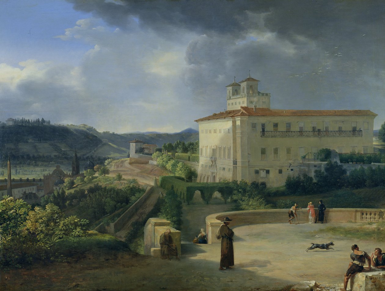 Utsikt över Villa Medici, Rom av Nicolas Antoine Taunay