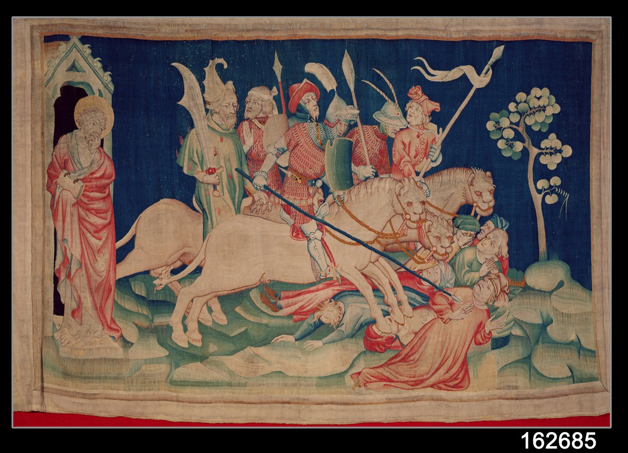 Myriader av ryttare, nummer 26 från "Apokalypsen från Angers", 1373-87 (gobeläng) av Nicolas Bataille