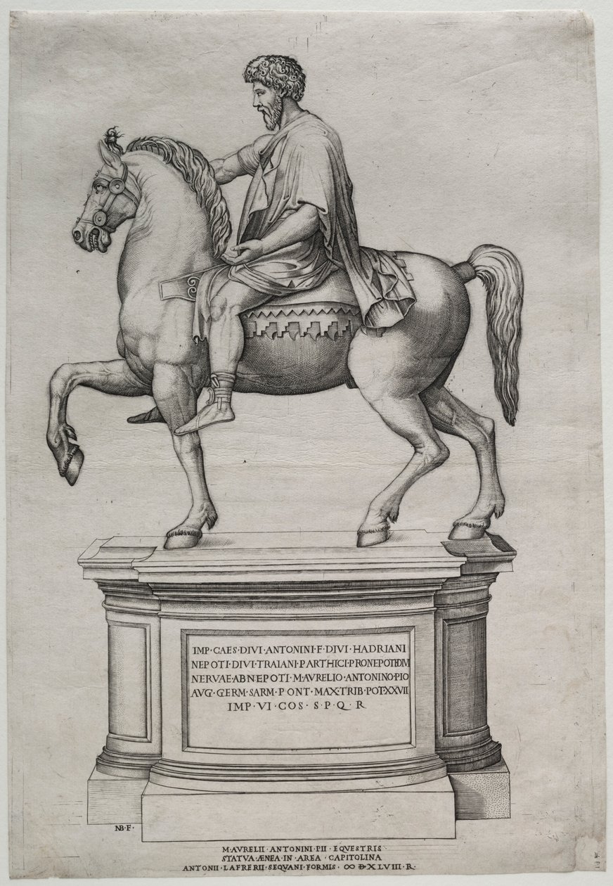 Ryttarstatyn av Marcus Aurelius, 1548. av Nicolas Beatrizet
