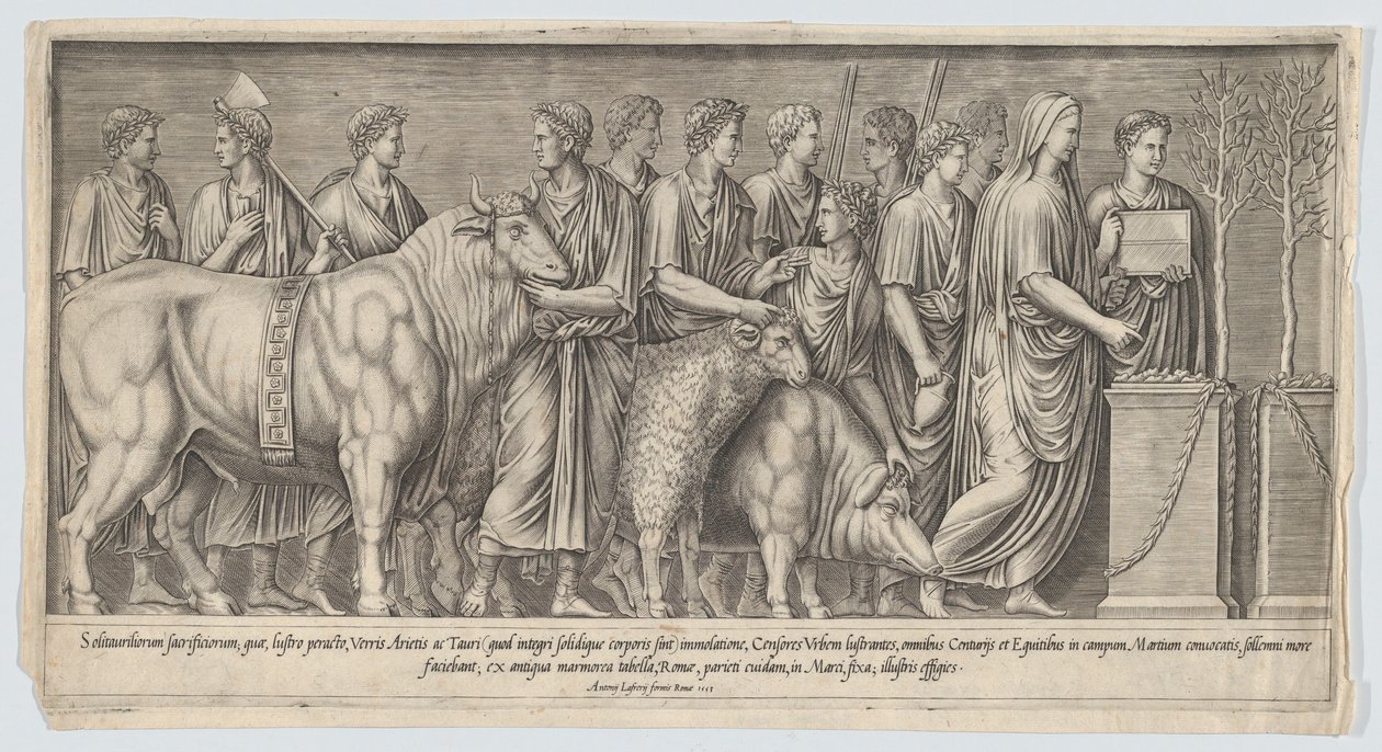 Pagan Sacrifice, efter en antik basrelief, 1553., 1553. av Nicolas Beatrizet