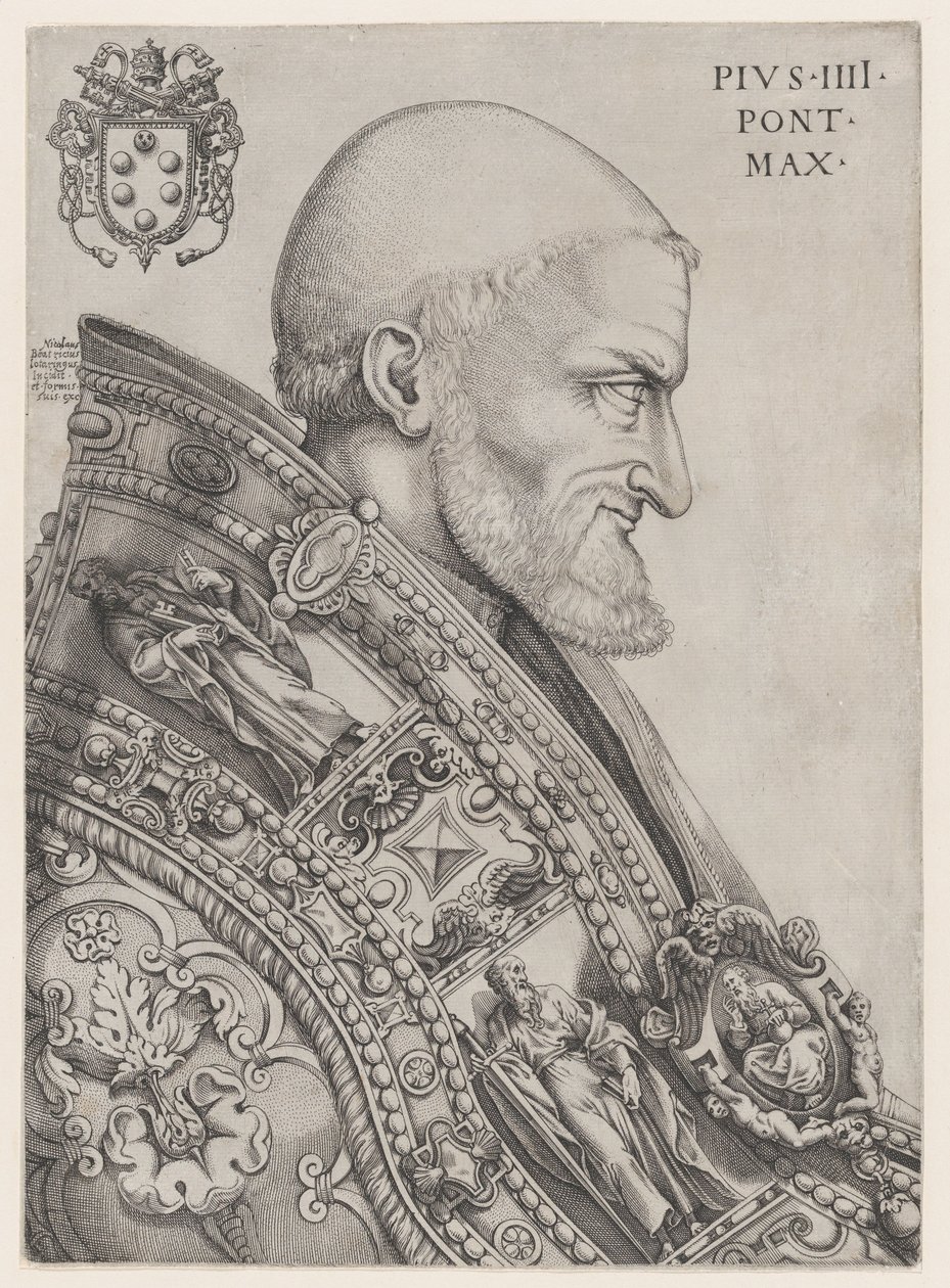 Porträtt av påven Pius IV, mitten av 1500-talet., mitten av 1500-talet. av Nicolas Beatrizet