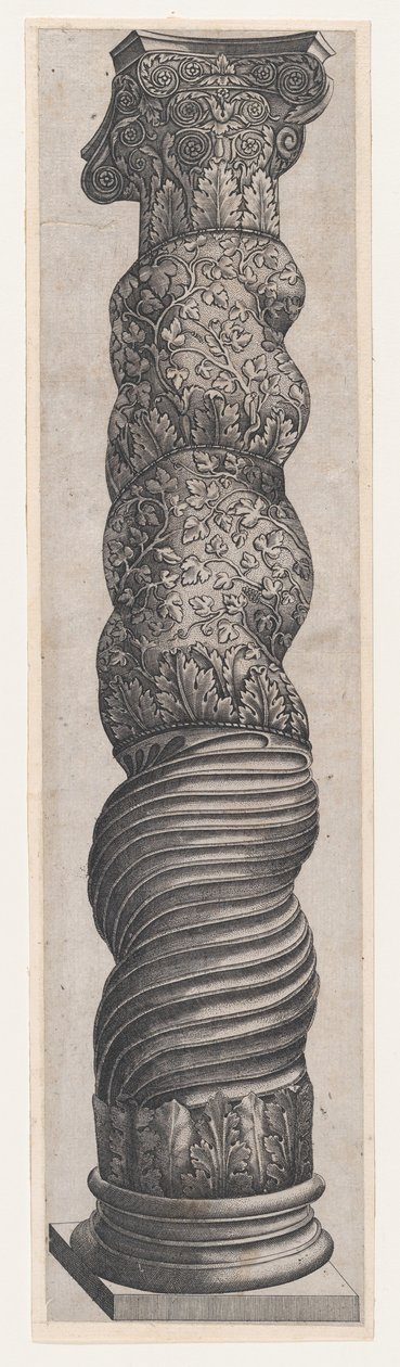 Mirror of Roman Magnificence: Grotesk Winding Column i St. Peters, 1500-talet..., 1500-talet. av Nicolas Beatrizet