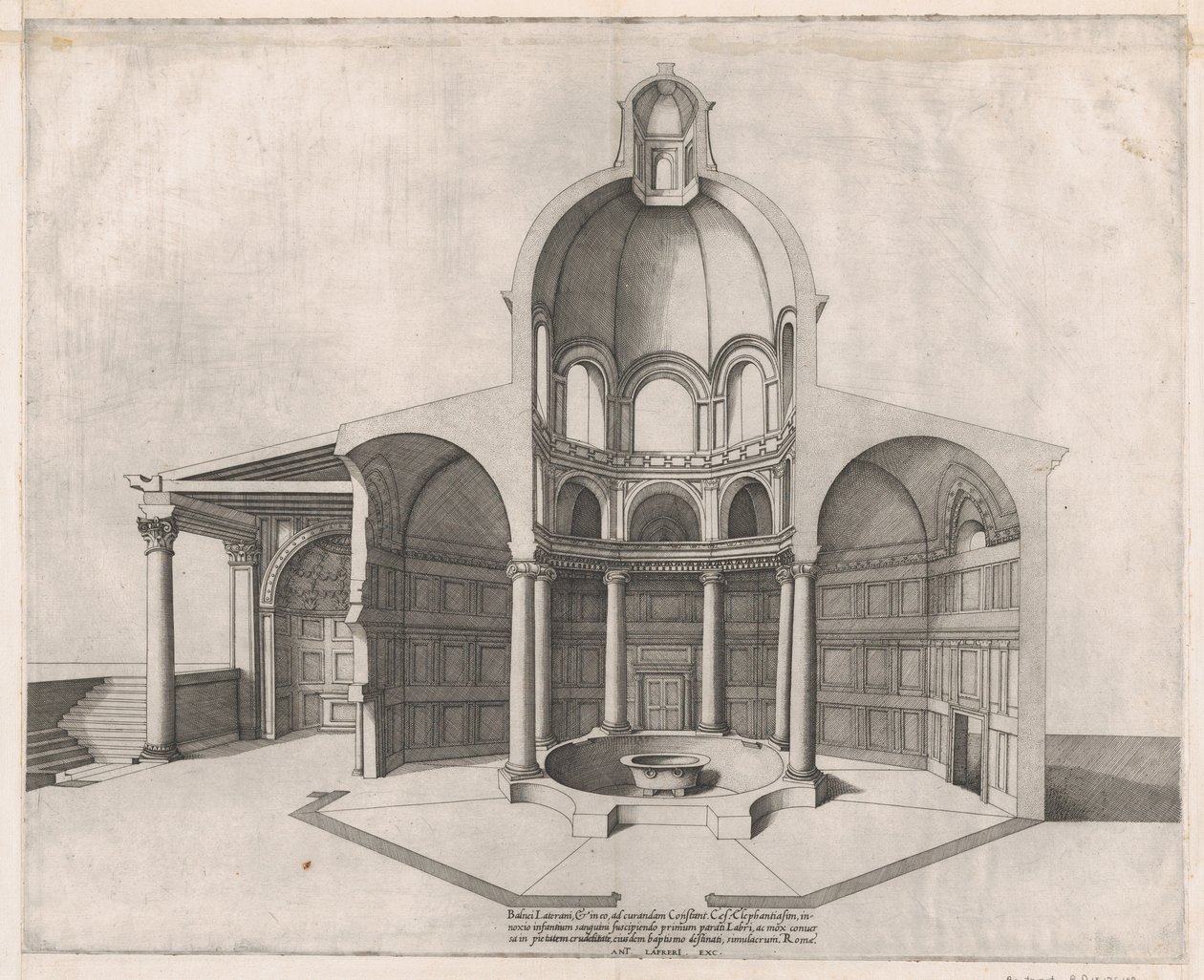 Mirror of Roman Magnificence: Lateranens inre, 1500-talet., 1500-talet. av Nicolas Beatrizet