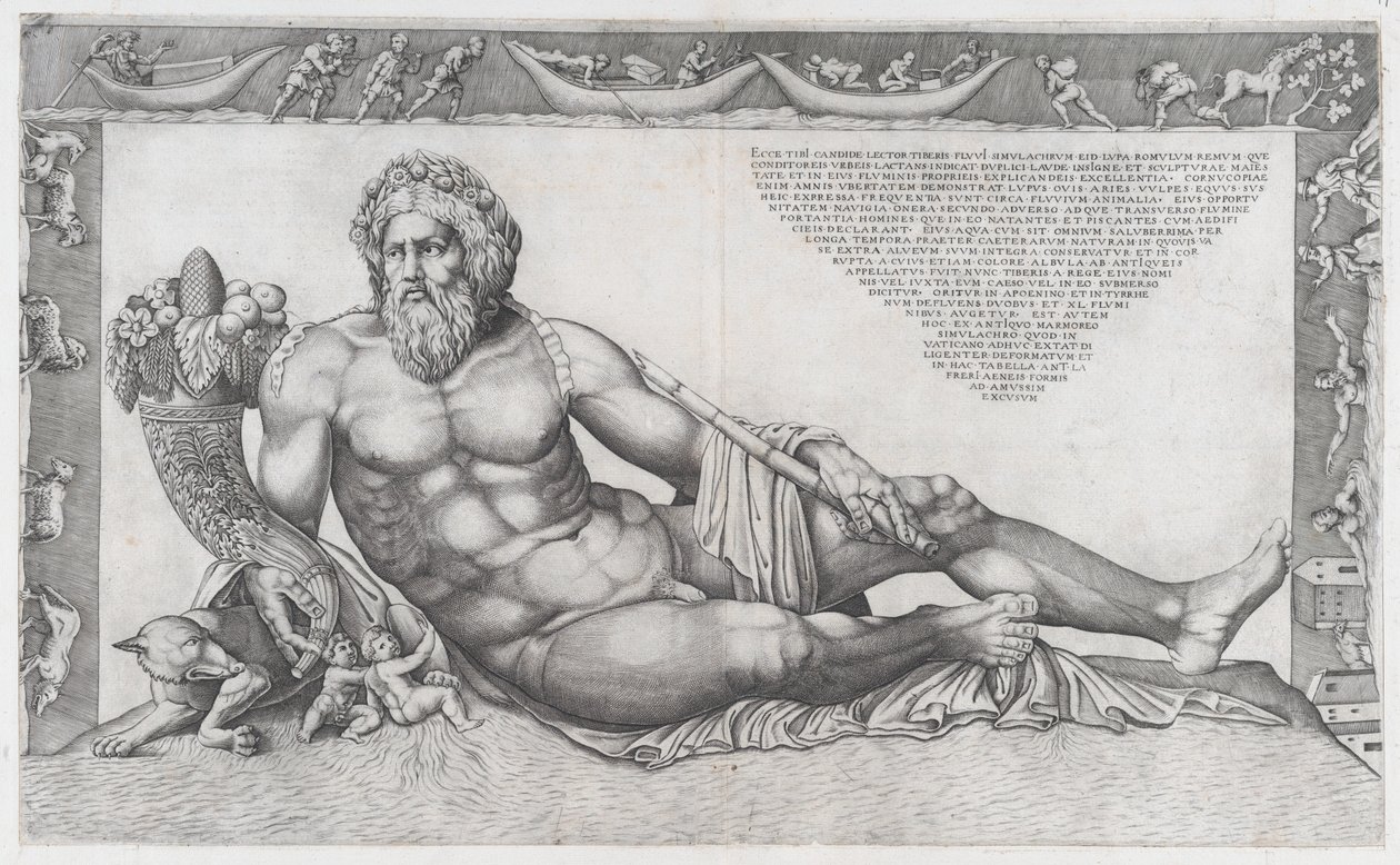 Mirror of Roman Magnificence: Tibern, mitten av 1500-talet., mitten av 1500-talet. av Nicolas Beatrizet
