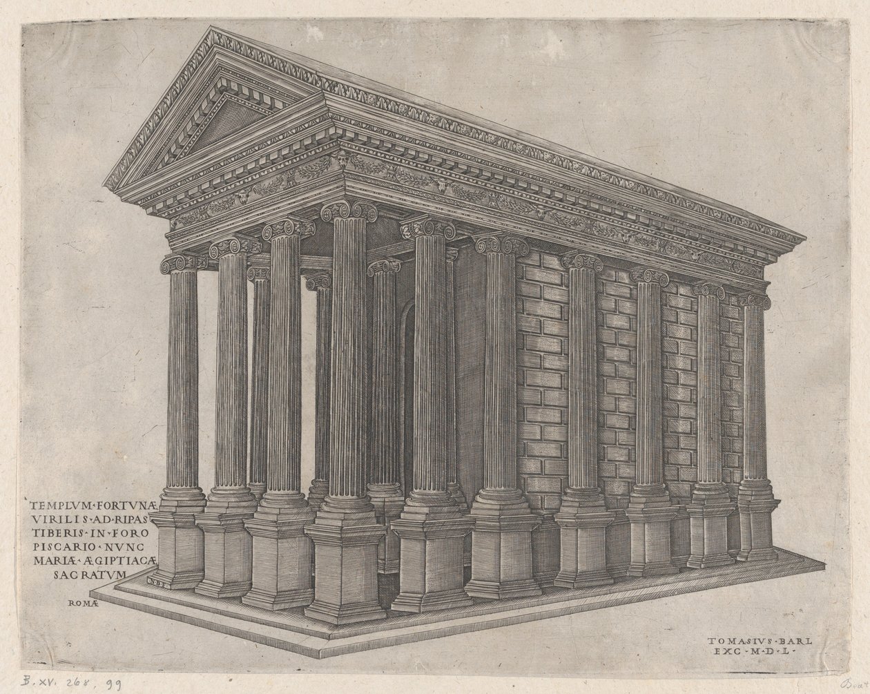 Temple of Fortuna, Rom, 1550., 1550. av Nicolas Beatrizet