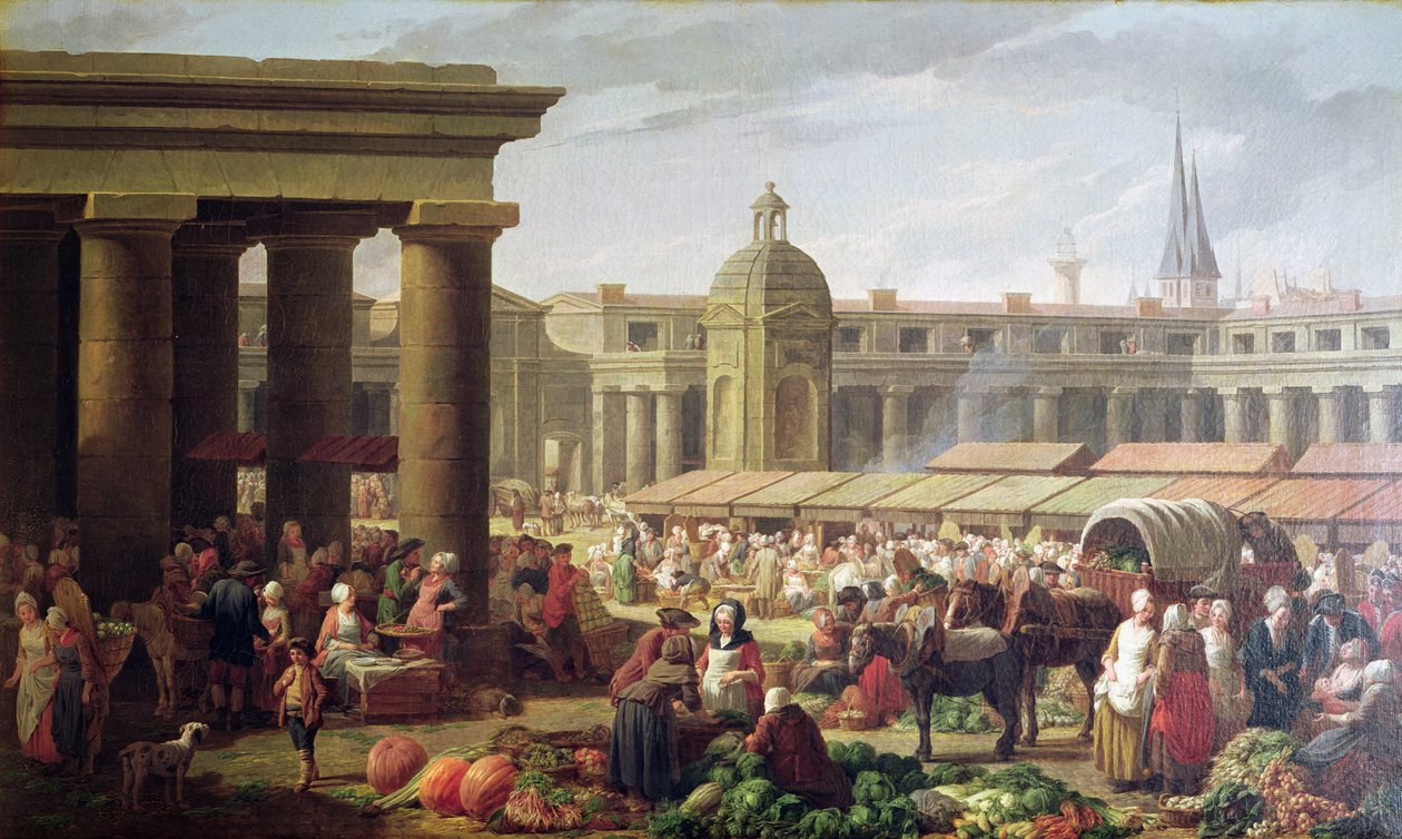 Les Halles, Paris av Nicolas Bernard Lepicie