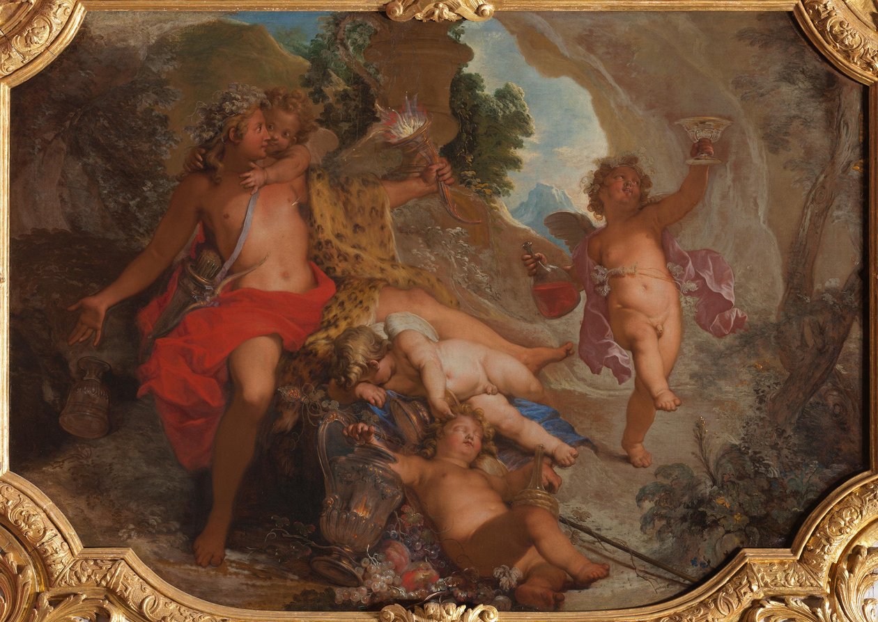 Bacchus mit vier Putten av Nicolas Bertin