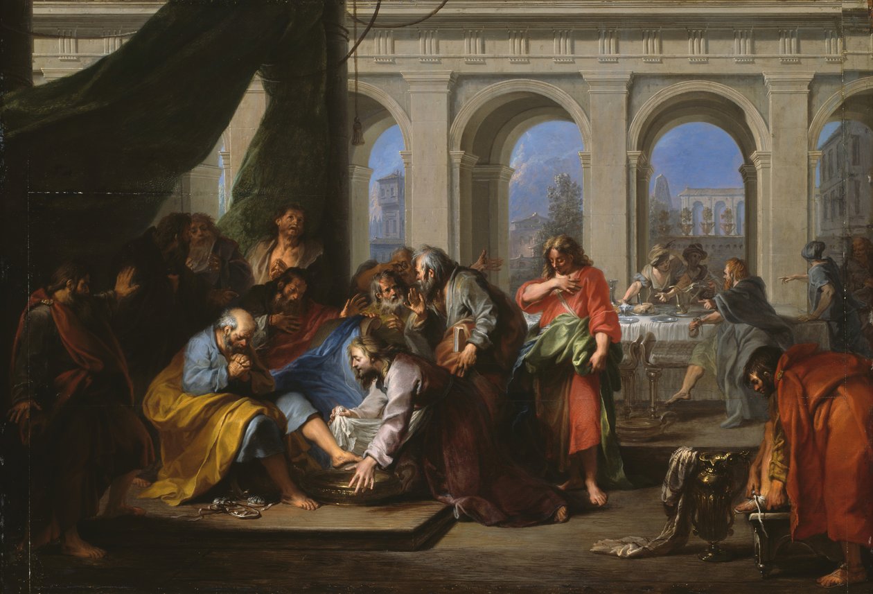 Kristus tvättar sina lärjungars fötter, 172030. av Nicolas Bertin