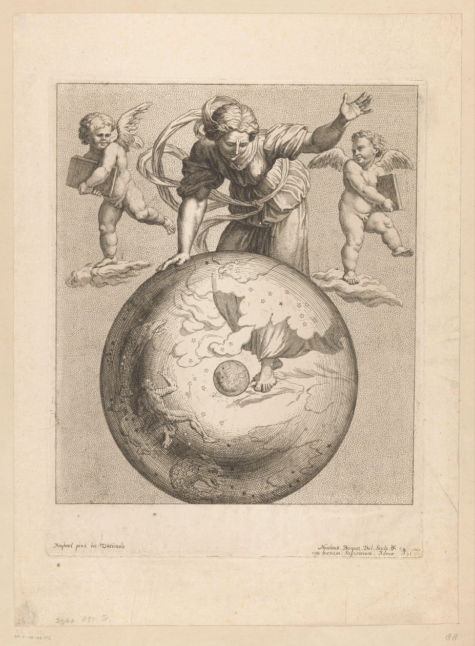 Astronomisk representation av gryningen med två putti av Nicolas Bocquet
