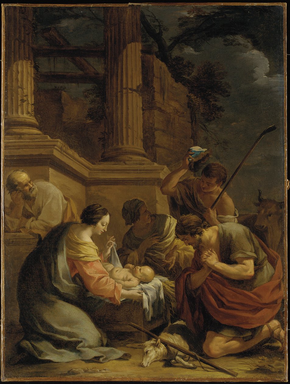Tillbedjan av herdarna av Nicolas Chaperon