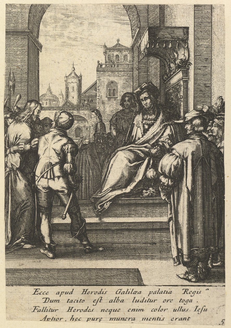 Kristus före Pilatus, från The Passion of Christ, mitten av 1600-talet. av Nicolas Cochin