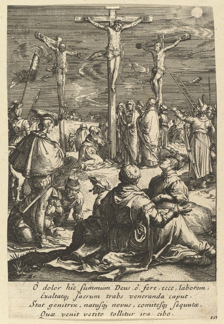 Kristus på korset, från The Passion of Christ, mitten av 1600-talet. av Nicolas Cochin