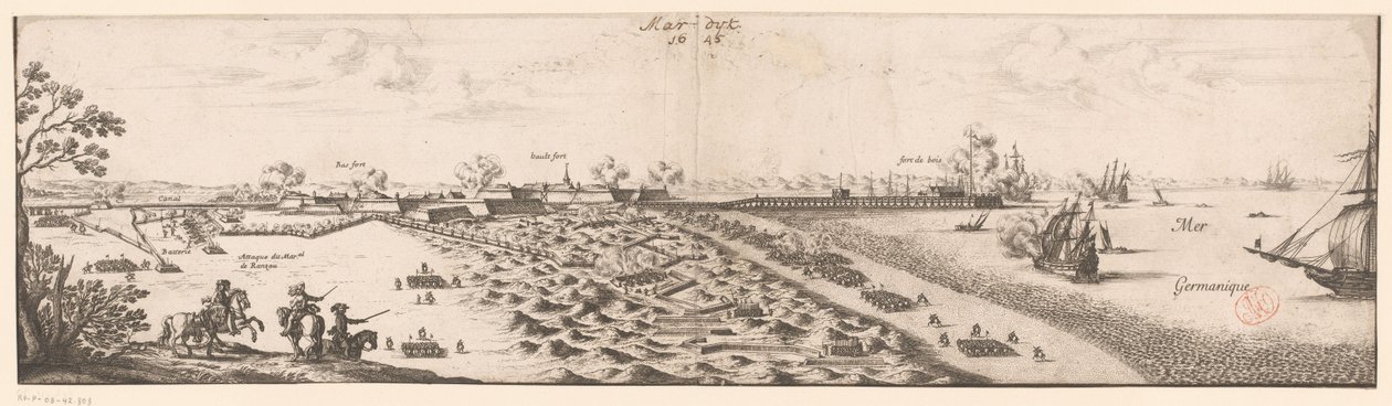 Karta över Mardijk, 1645 av Nicolas Cochin