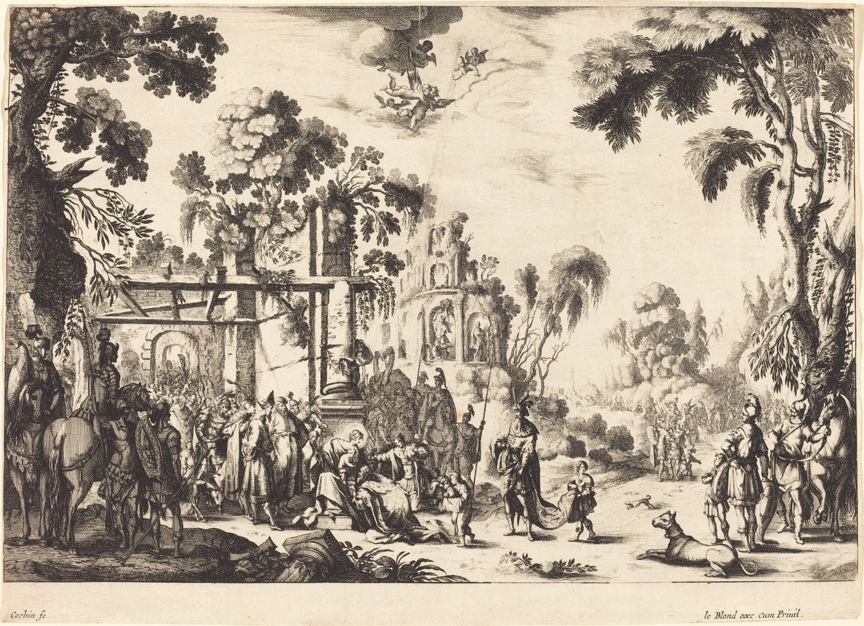 Tillbedjan av Magi av Nicolas Cochin