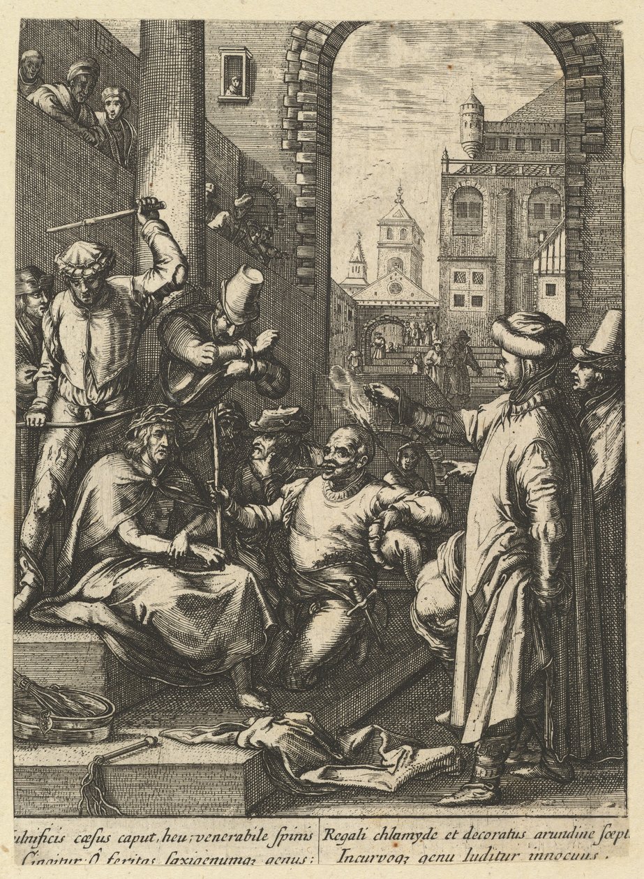 The Crowning with Thorns, från The Passion of Christ, mitten av 1600-talet. av Nicolas Cochin
