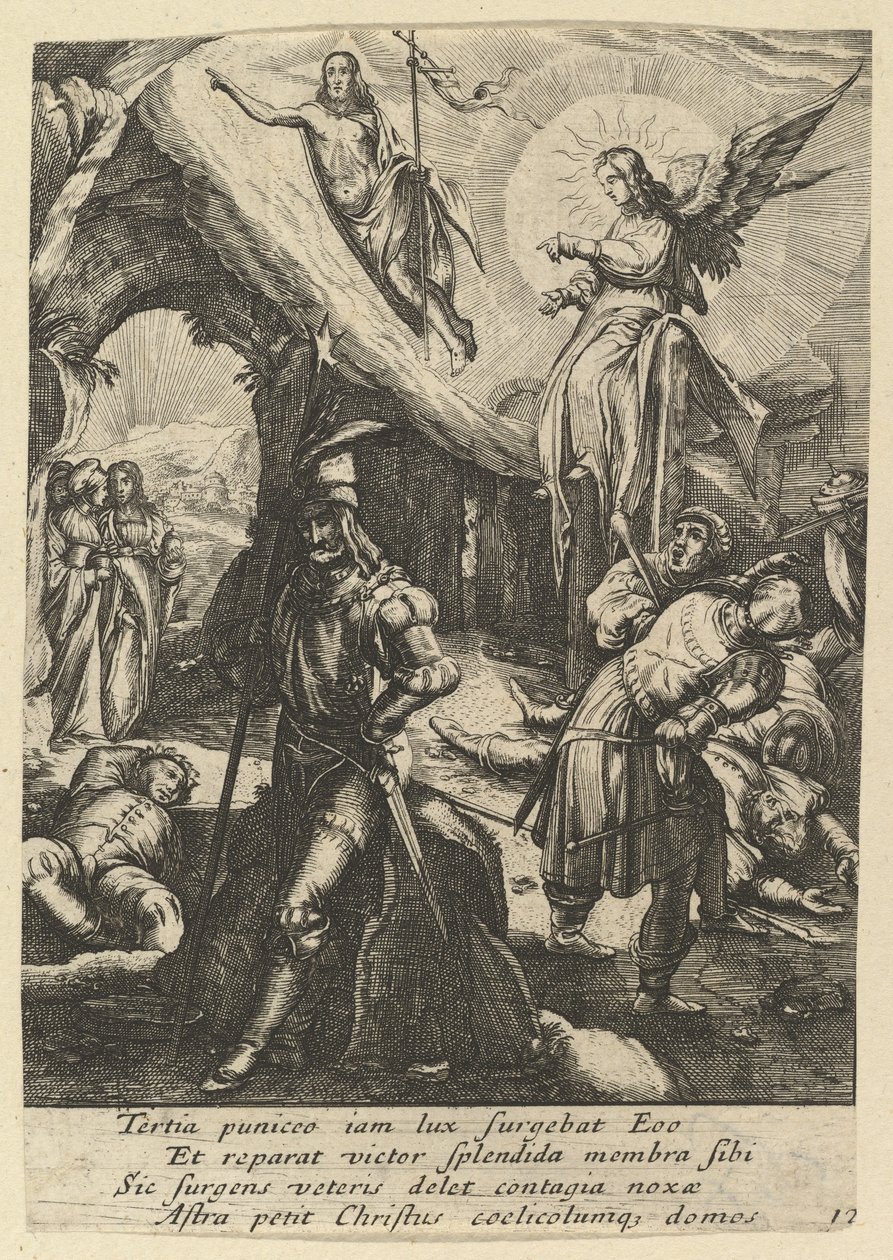 Uppståndelsen, från The Passion of Christ, mitten av 1600-talet. av Nicolas Cochin
