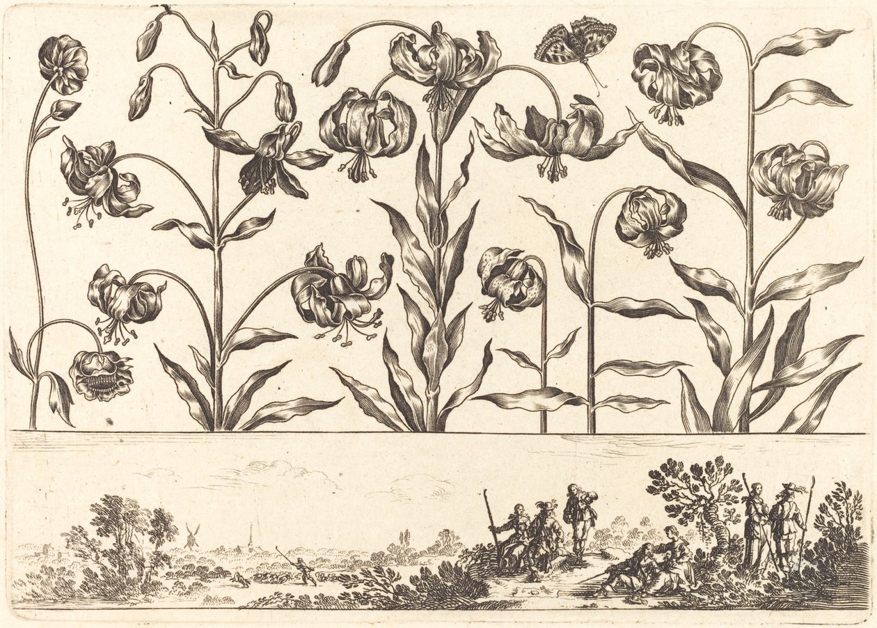 Blomstertryck nr.5 av Nicolas Cochin after Balthasar Moncornet