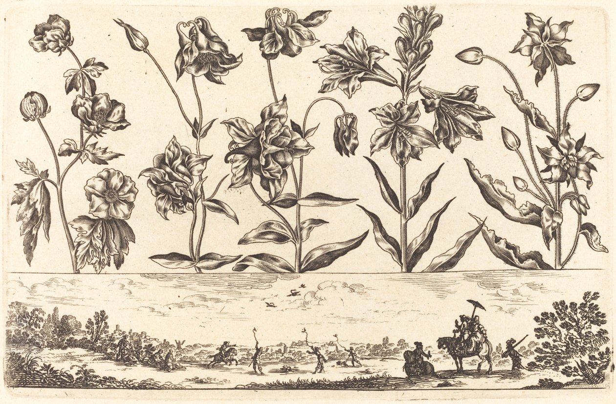 Blomstertryck nr.6 av Nicolas Cochin after Balthasar Moncornet
