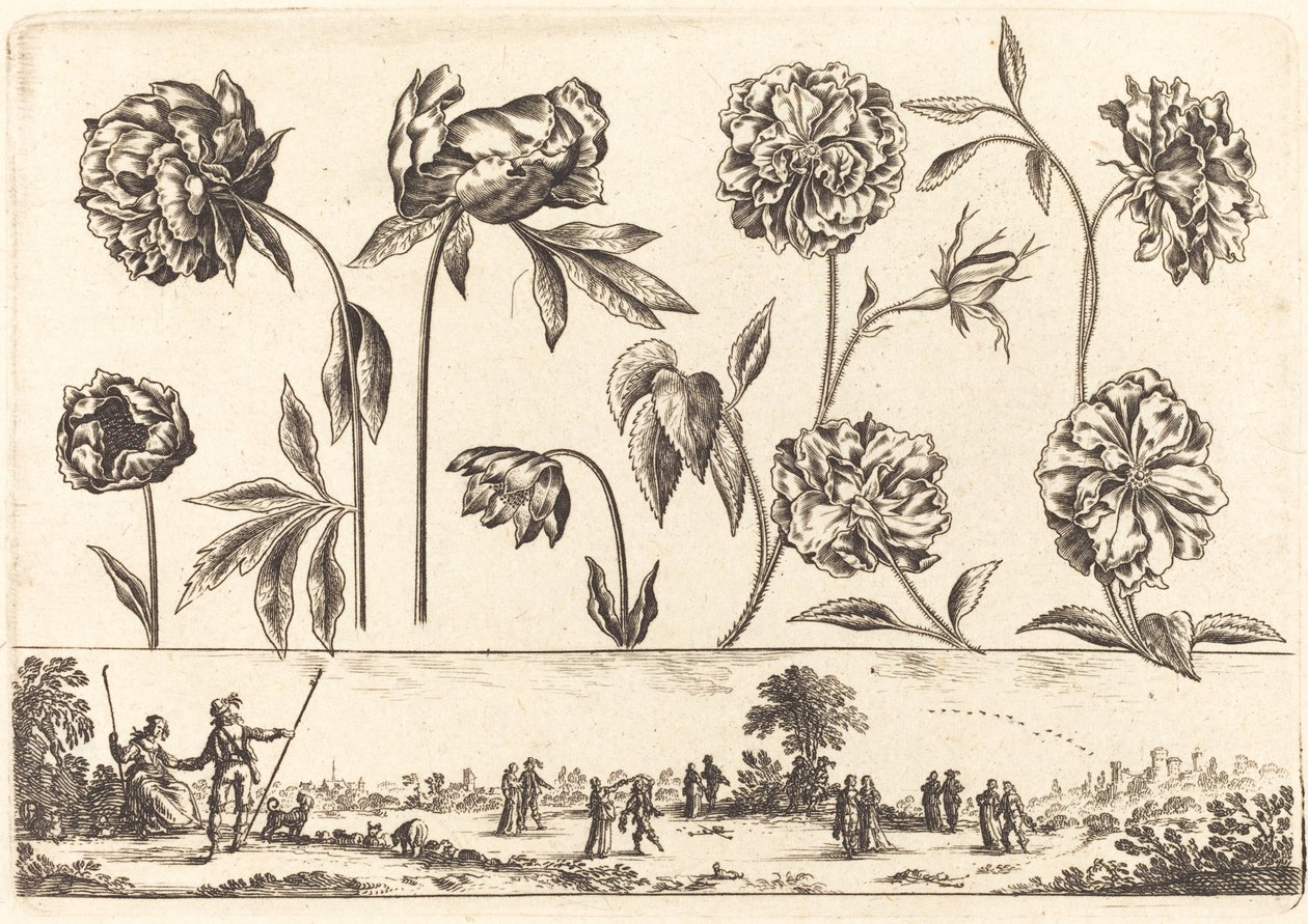 Blomstertryck nr.7 av Nicolas Cochin after Balthasar Moncornet
