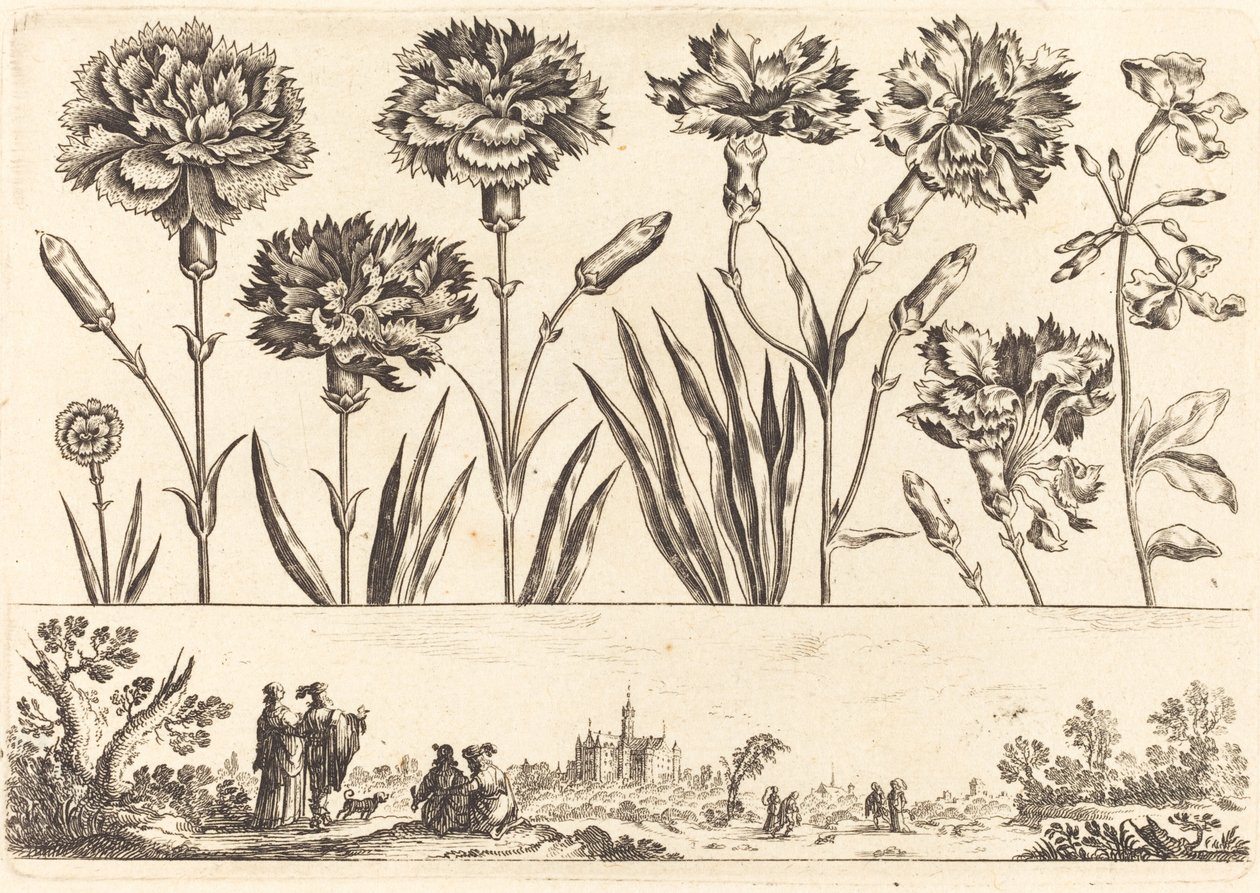Blomstertryck nr.9 av Nicolas Cochin after Balthasar Moncornet