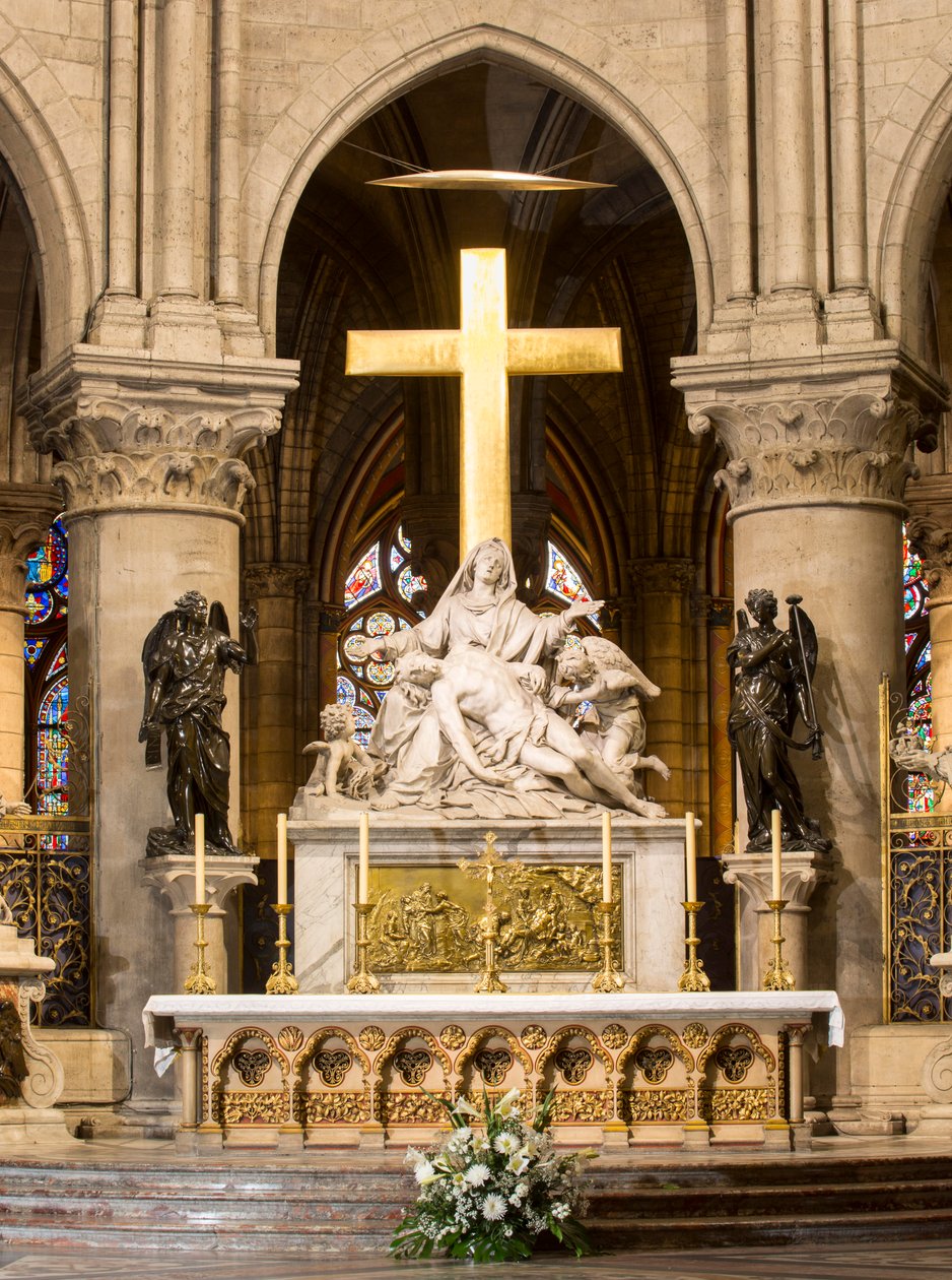 Nedtagning från korset, högaltaret, Notre Dame, Paris, ca 1695-1705 (marmor) av Nicolas Coustou