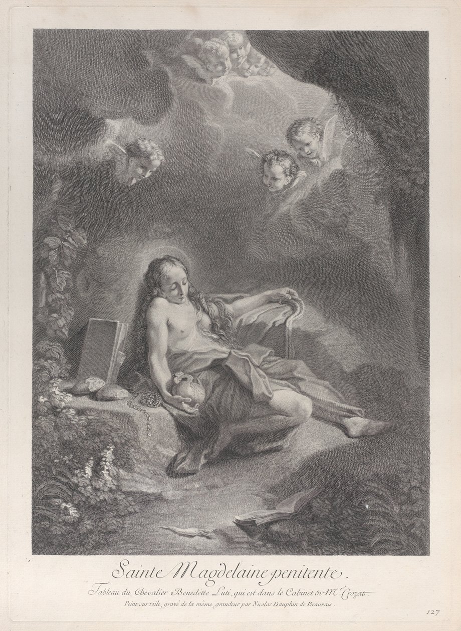 Den ångerfulla Maria Magdalena, ca. 1729. av Nicolas Dauphin de Beauvais