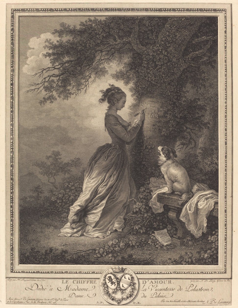 Antalet kärlek av Nicolas Delaunay after Jean Honoré Fragonard