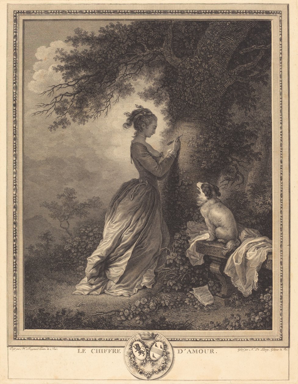 Antalet kärlek av Nicolas Delaunay after Jean Honoré Fragonard
